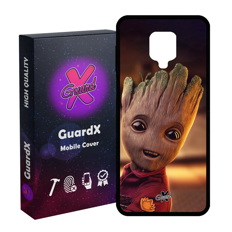 کاور گارد ایکس طرح Groot مدل Glass10479 مناسب برای گوشی موبایل شیائومی Redmi Note9 Pro/Note 9 Pro Max/Redmi Note 9S/MI Poco M2 Pro