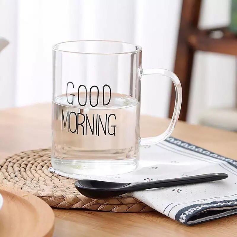 ماگ مدل شیشه ای طرح good morning