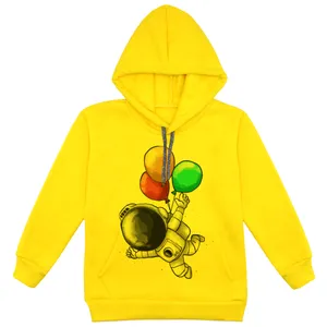 هودی پسرانه مدل فضانورد F63 رنگ زرد