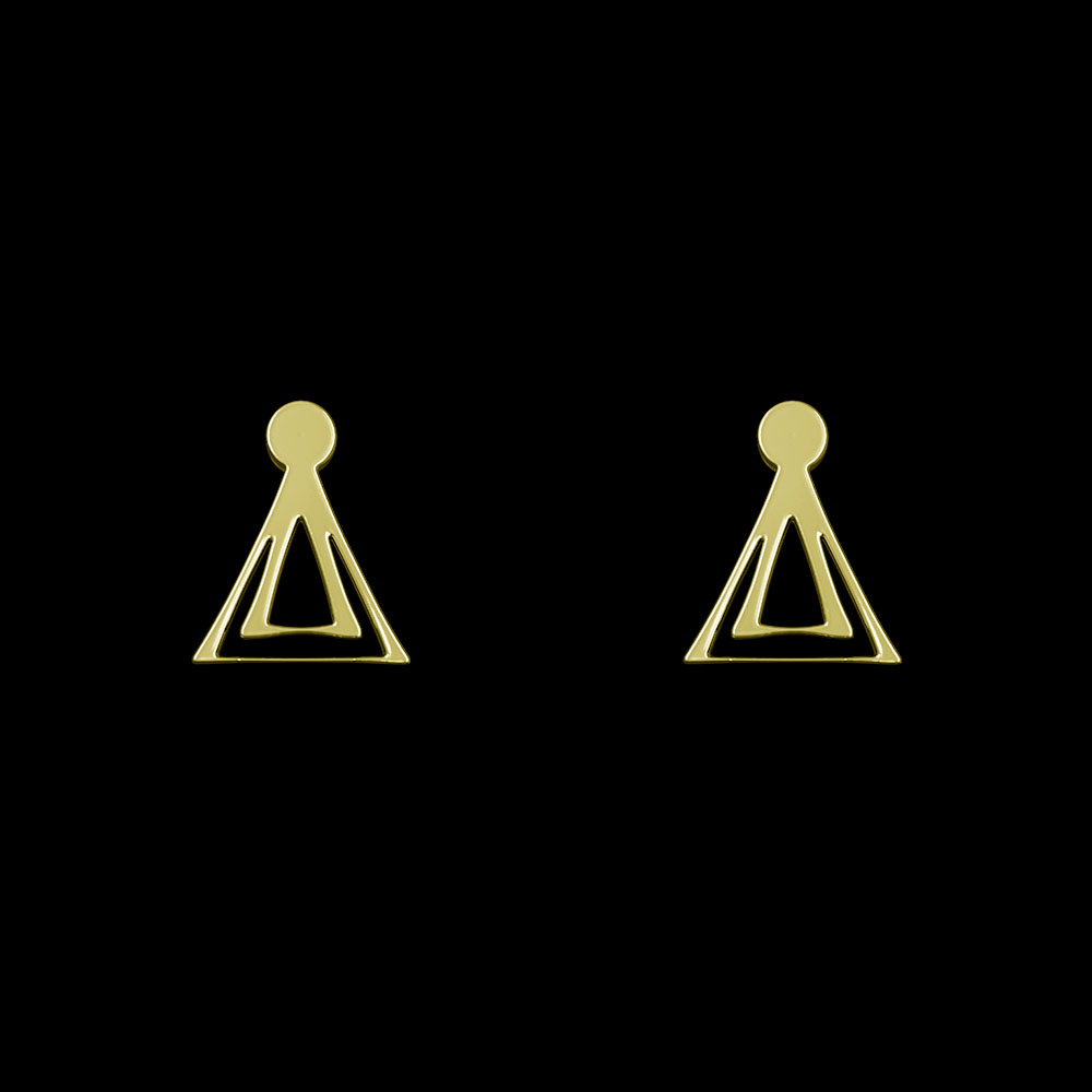 گوشواره طلا 18 عیار زنانه مدوپد مدل مثلث کد GA1-10422