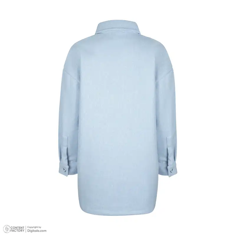 پالتو زنانه ژیار مدل دو جیب رنگ آبی