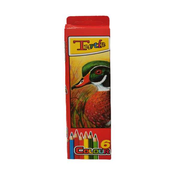 مداد رنگی 6 رنگ لاک پشتی مدل تیرو کد lk06