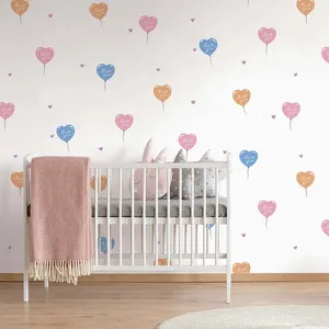 کاغذ دیواری اتاق کودک مدل بادکنک قلبی کد 12007