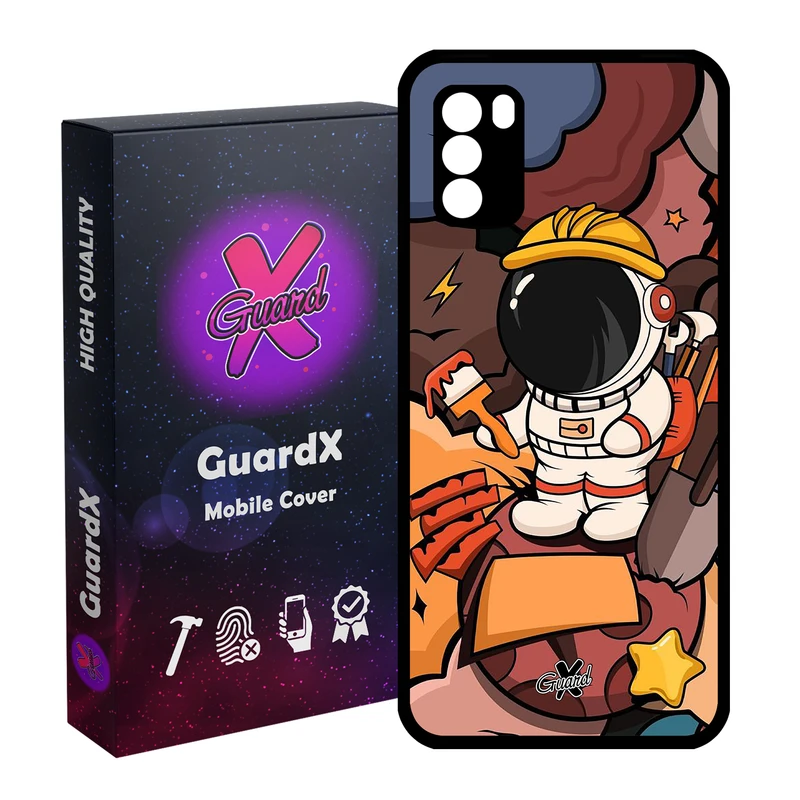 کاور گارد ایکس طرح فضانورد مدل Glass10394 مناسب برای گوشی موبایل شیائومی Poco M3