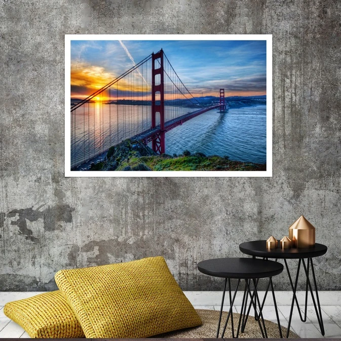 تابلو بکلیت طرح منظره پل گلدن گیت مدل قاب شاسی W-s8072