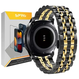 sprig 7Bid Luxury steal strap suitable For Samsung Galaxy Watch Active 2 40mm / Active 2 44mm / Watch 3 size 41mm / Galaxy Watch 4 40mm / watch 4 42mm / watch 4 44mm / watch 4 46mm