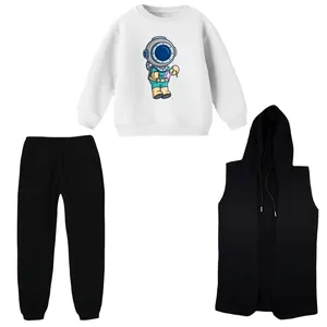 ست 3 تکه لباس راحتی بچگانه مدل آدم فضایی کد 02