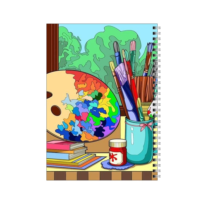 دفتر مشق 100 برگ بامبیلیپ طرح منظره یک نقاش کد 7906777