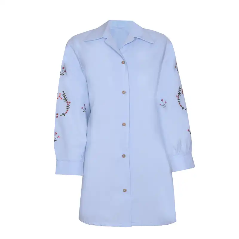 مانتو و شلوار زنانه مدل بهارک رنگ آبی