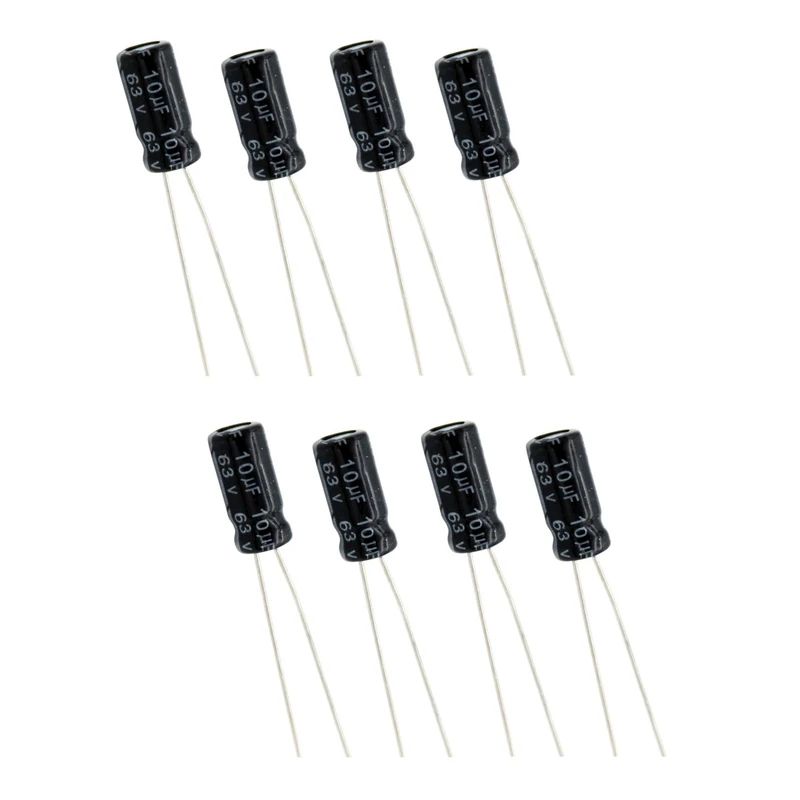 خازن الکترولیت 10 میکروفاراد مدل 63V-RUS بسته 8 عددی