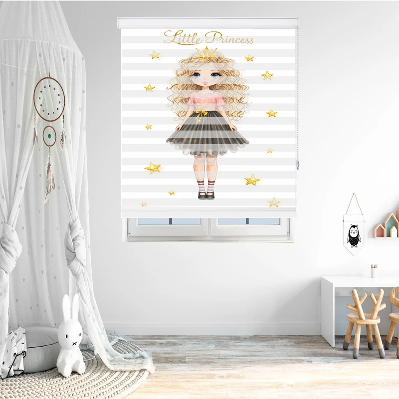 پرده زبرا بازرگانی زیو مدل little princess  سایز 150 × 200 سانتی‌متر