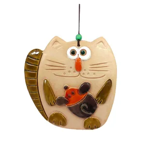 آویز سفالی مدل گربه