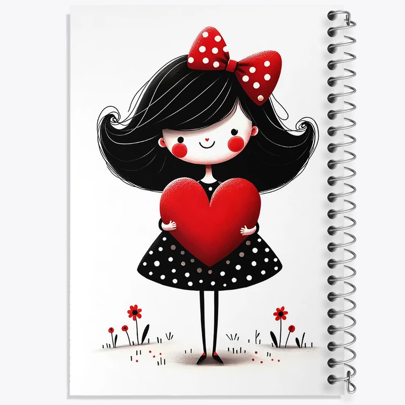 دفتر ژورنال نویسی 50 برگ خندالو مدل نقطه ای طرح دخترانه کیوت کد N5156