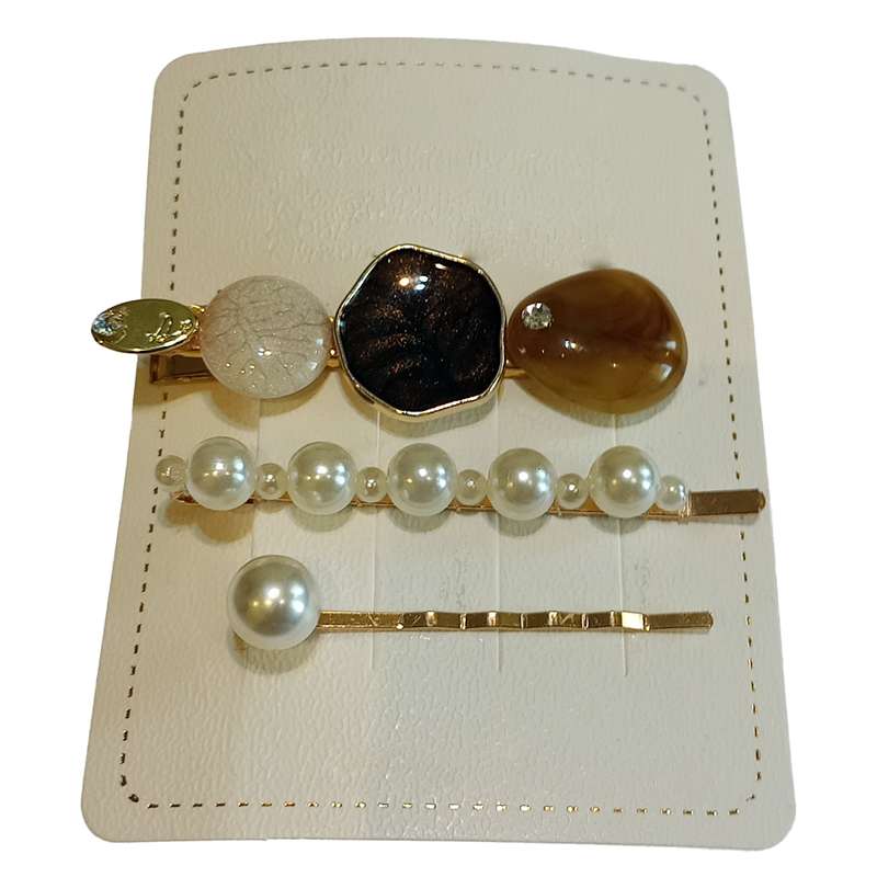 گیره مو زنانه مدل انبری کد MA-0006 مجموعه 3 عددی