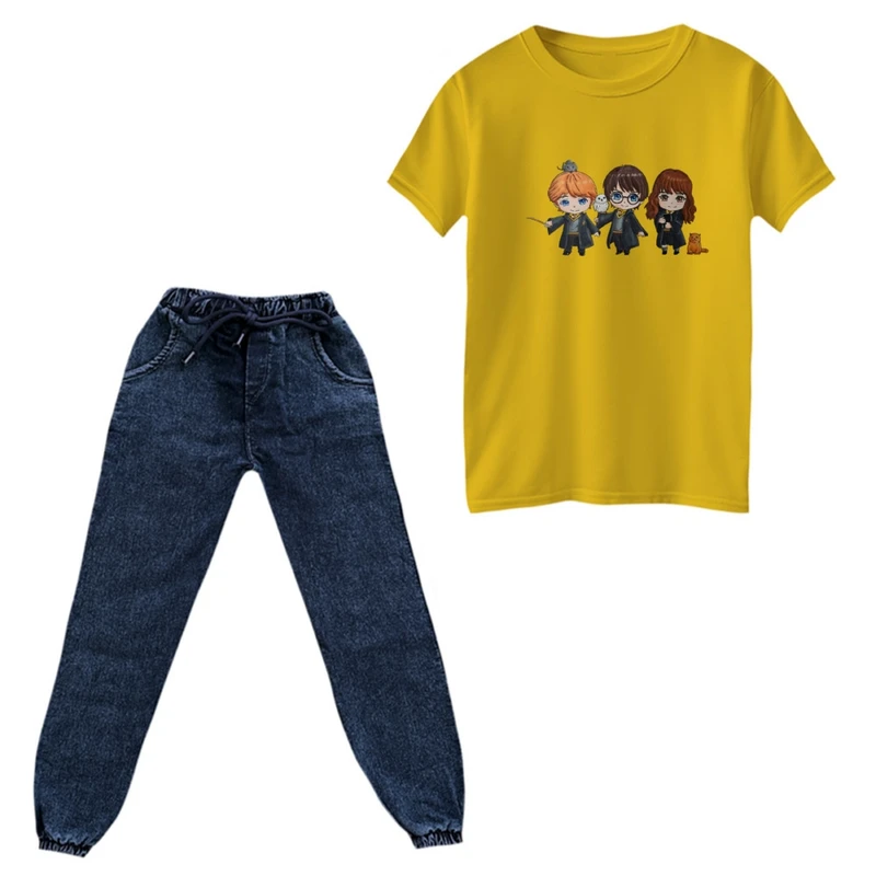 ست تی‌شرت آستین کوتاه و شلوار پسرانه مدل هری پاتر کد 1