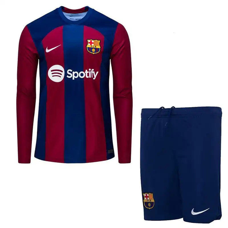ست تی شرت و شلوارک ورزشی مردانه مدل بارسلونا Home 2024 B