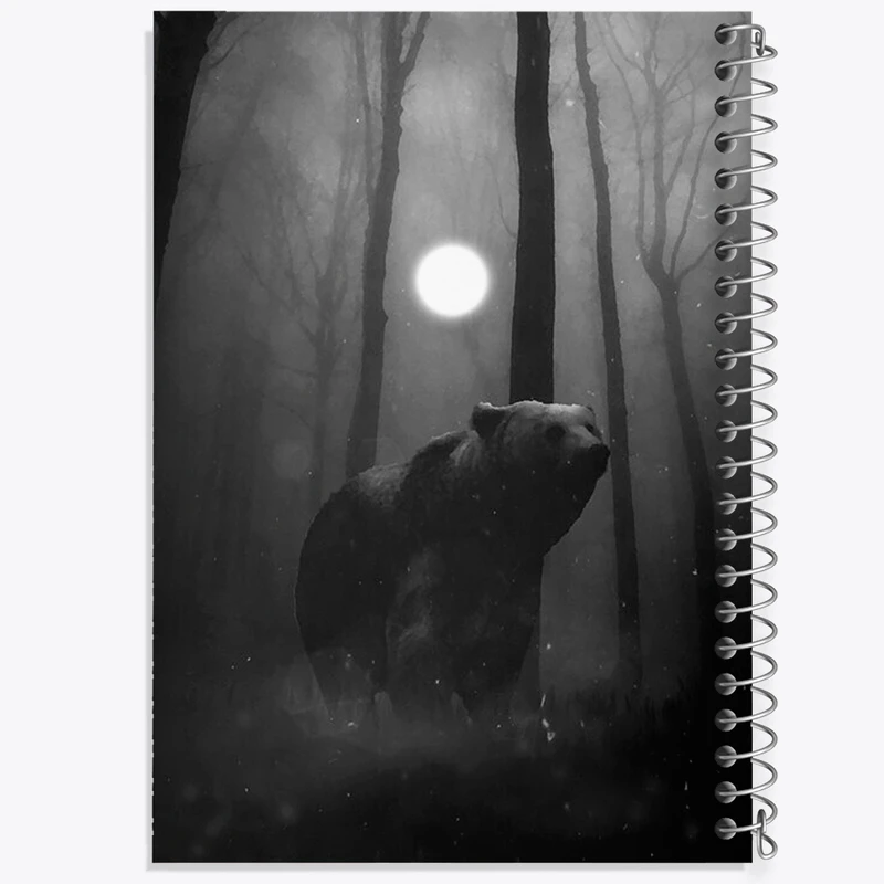 دفتر ژورنال نویسی 50 برگ خندالو مدل نقطه ای طرح خرس و ماه کد F726