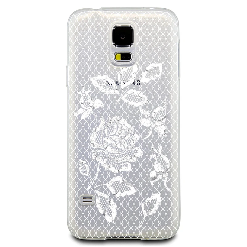 کاور مگافون طرح گل مدل C43-W مناسب برای گوشی موبایل سامسونگ Galaxy S5