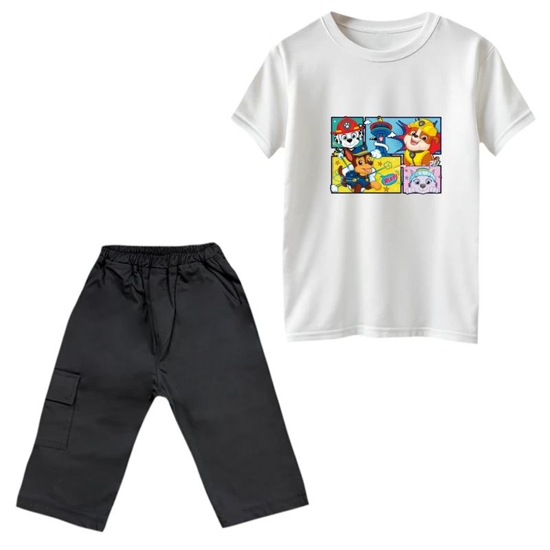 ست تی‌شرت و شلوارک پسرانه مدل سگ های نگهبان