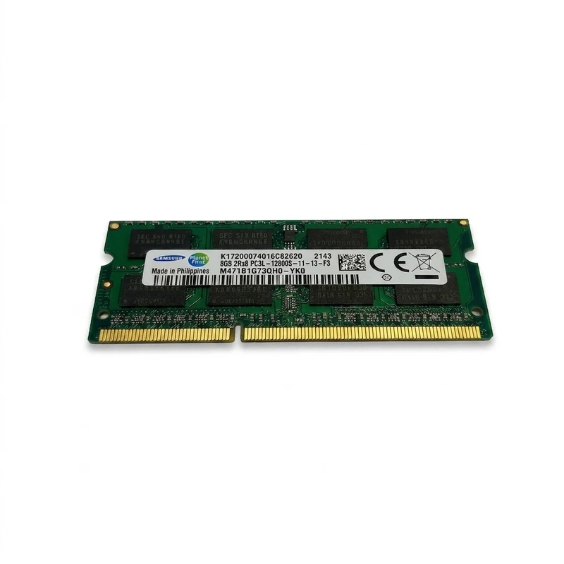 رم لپ‌تاپ سامسونگ DDR3L دو کاناله 8 گیگابایت مدل PC3L-12800S فرکانس 1600 مگاهرتز تایمینگ CL11 نوع SO-DIMM و 204 پین