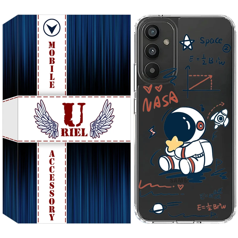 کاور یوریل مدل Clear کد 1 طرح فضانورد مناسب برای گوشی موبایل سامسونگ Galaxy M52 5G