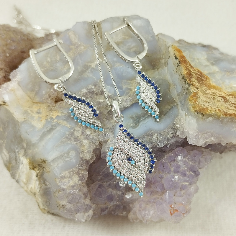 نیم ست نقره زنانه سلین کالا مدل چشم نظر کد PC2-1