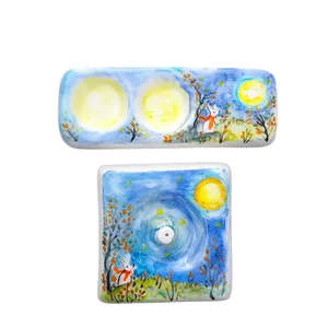 جاشمعی سرامیکی طرح شب زیبا کد JOSH5 به همراه جاعودی