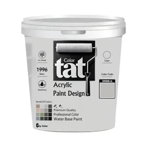 رنگ طوسی روشن نیمه مات اکرولیک تات کد 2500-n2 حجم 1لیتر