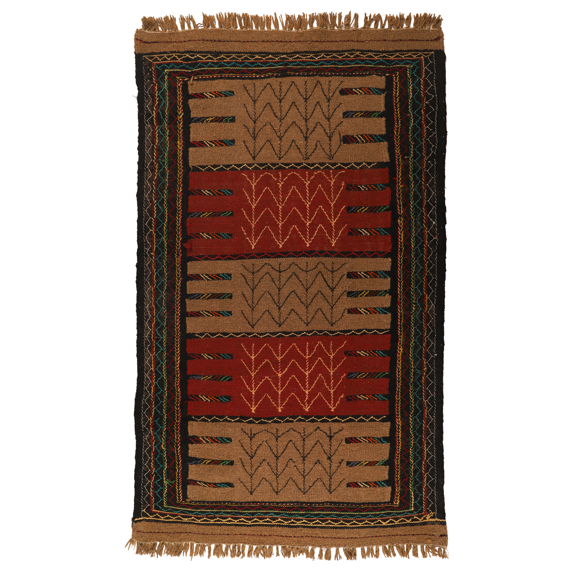 گلیم دستبافت دومتری طرح سفره کردی کد 140539