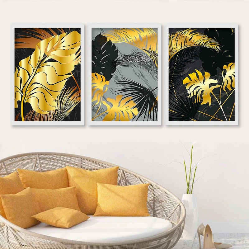 تابلو صبا طرح مدل برگ انجیری کد 127w مجموعه سه عددی