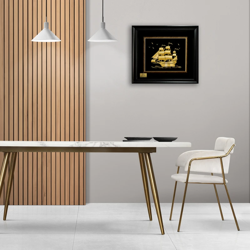 عکس شماره 4 : تابلو طلا کوب مارک گلد طرح کشتی بزرگ tf089