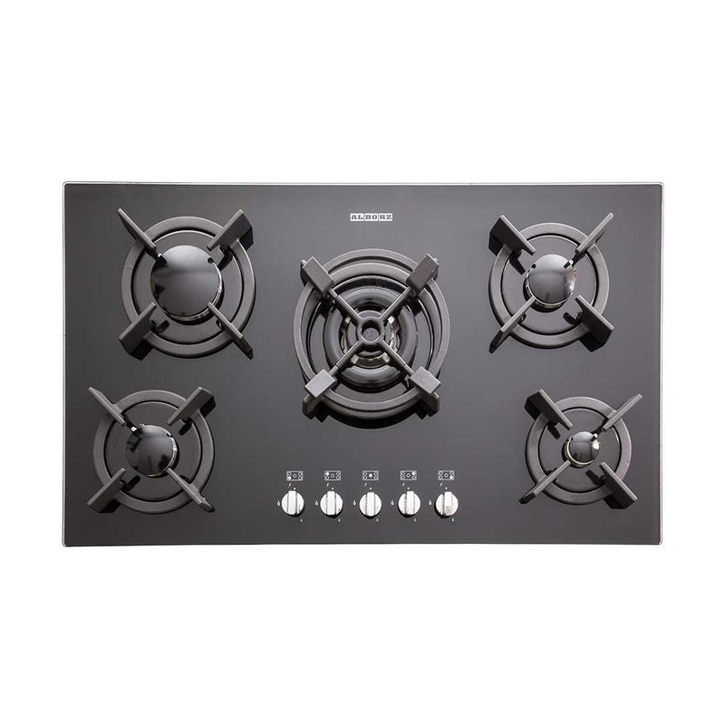 اجاق گاز صفحه‌ای پنج شعله استیل البرز مدل G-5904