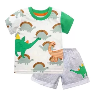 ست تی شرت و شلوارک نوزادی مدل دایناسور