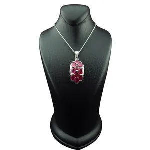 گردنبند نقره زنانه مدل یاقوت آفریقا کد 1