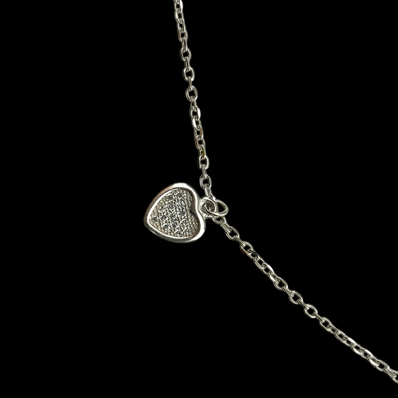 پابند نقره زنانه مدل قلب کد 002