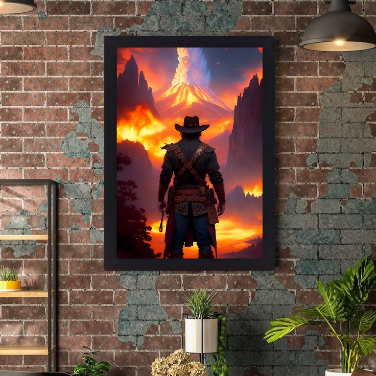 تابلو نوری گیم دکور طرح بازی کامپیوتری مدل red dead