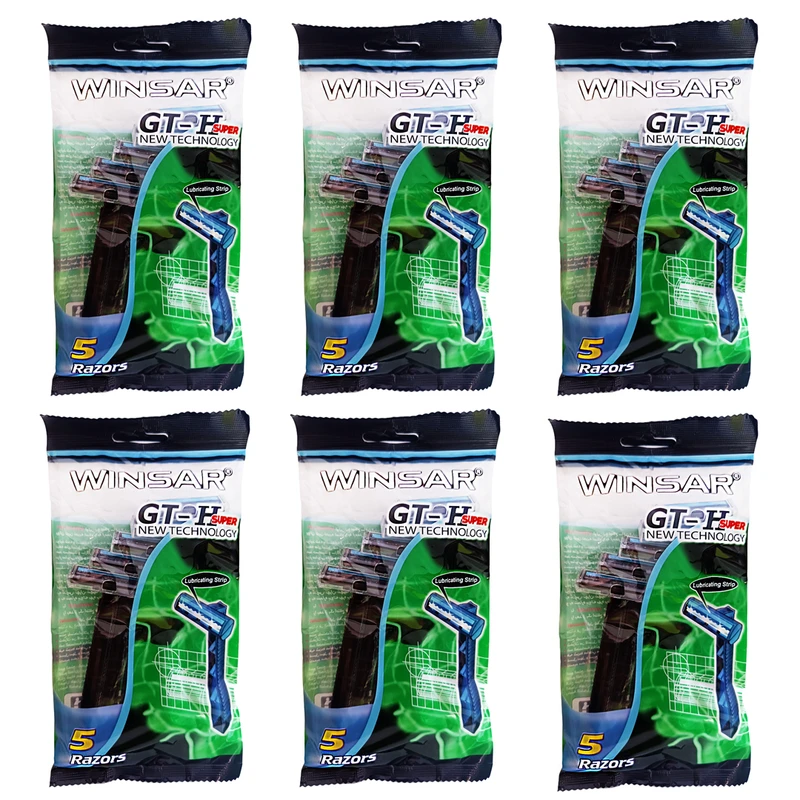 خود تراش وینسار مدل GT-H SUPER شش بسته 5 عددی