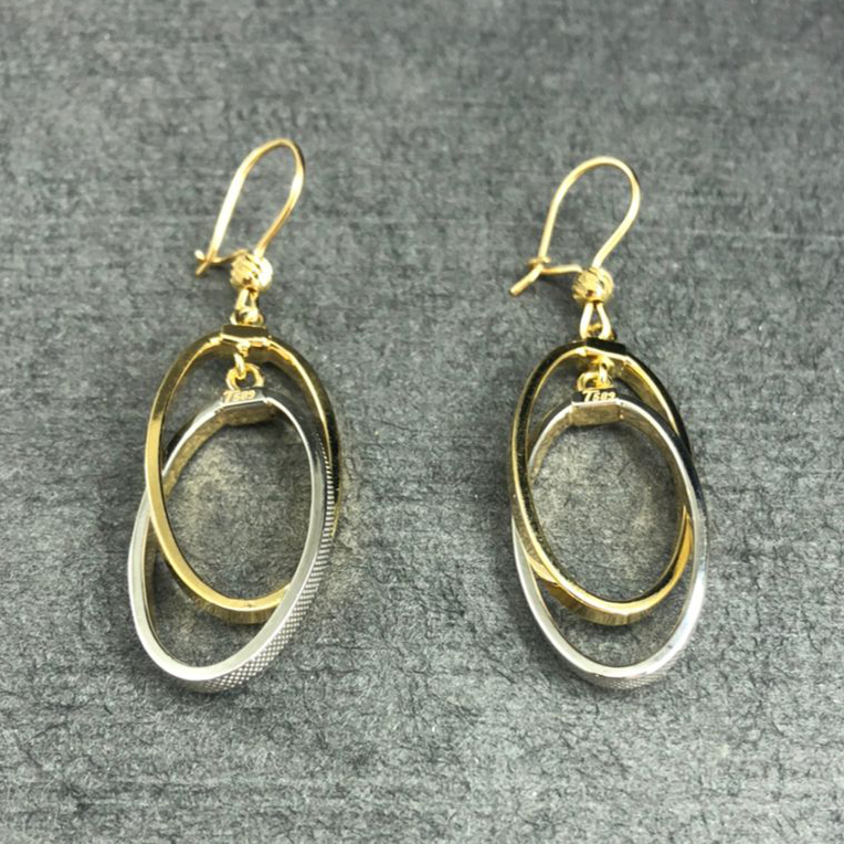 گوشواره آویزی طلا 18 عیار زنانه دوست خوب مدل dk511