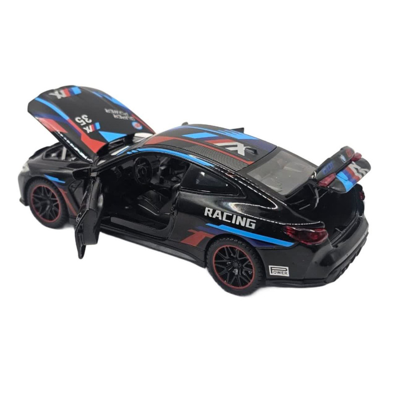 ماشین بازی ناب سل مدل بی ام و فلزی چراغدار موزیکال عقب کش M4 کد 1:32BMW M4 WHIT LIGHT&MUSIC