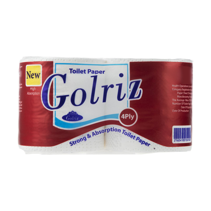 دستمال توالت گلریز مدل رولی 2 بسته 2 عددی