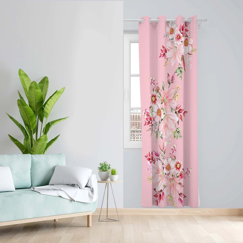 پرده طرح گل مدل مخمل پانچی کد 5433 z سایز 140x200 سانتی متر