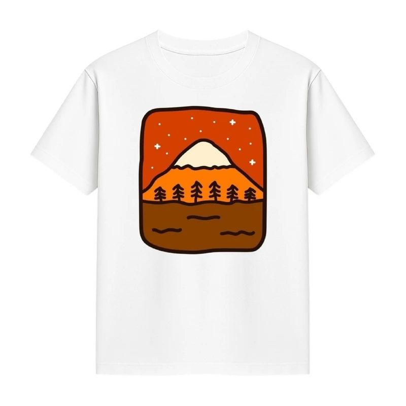 تی‌شرت آستین کوتاه دخترانه مدل کوه کد p2 