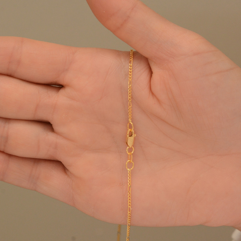 زنجیر طلا 18 عیار زنانه طلای مستجابی مدل فیگارو کد F50