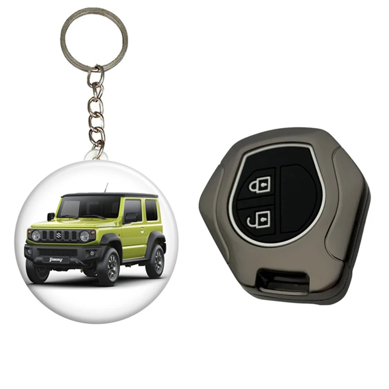 کاور ریموت و سوئیچ خودرو کالانیکس مدل COV-jimny-100598 طرح فلزی مناسب برای سوزوکی جیمنی به همراه جاسوئیچی