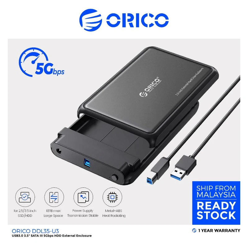 عکس شماره 3 : قاب اکسترنال هارددیسک 3.5 اینچی usb 3.0 اوریکو مدل ddl35-u3