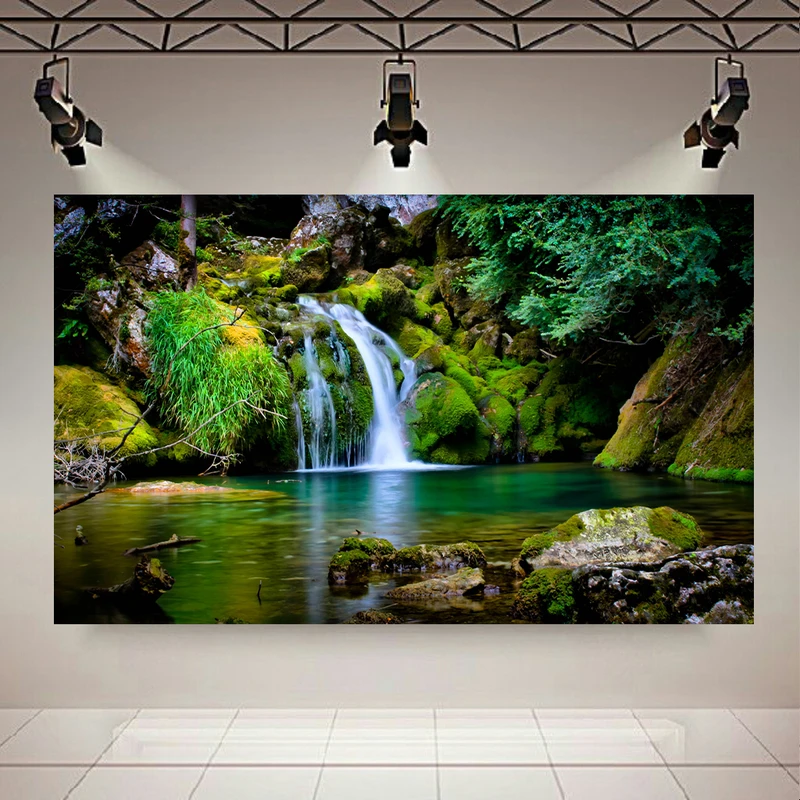 تابلو بوم طرح طبیعت مدل آبشار کد AR2839