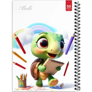 دفتر نقاشی 50 برگ انتشارات بله طرح لاک پشت کوچولو و مداد رنگی کد A4-L326