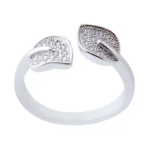 انگشتر نقره زنانه بازرگانی میلادی مدل برگ کد AWR_723