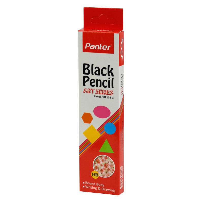 مداد مشکی پنتر مدل Floral/BP114-3 بسته 12 عددی