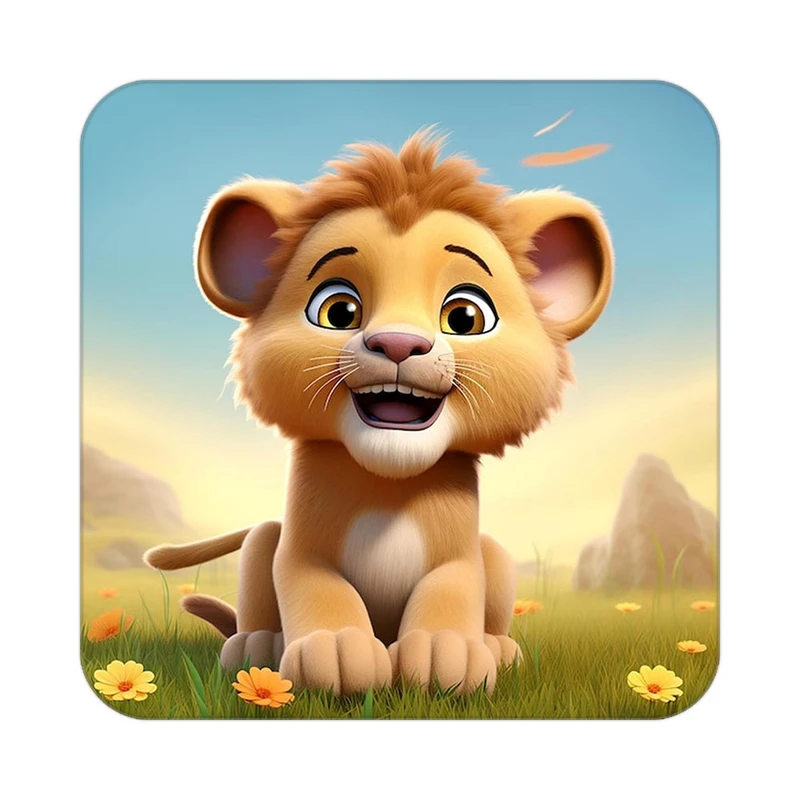 زیر لیوانی کاکتی طرح شیر مدل mp22916